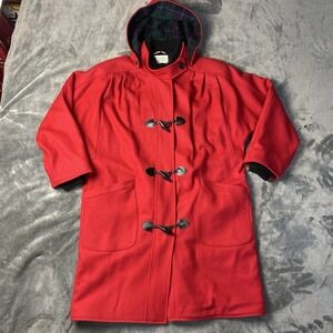 International Scene Jacket Womens 9 Wool Coat  Plaid‎ Lining Outdoor Christmassy